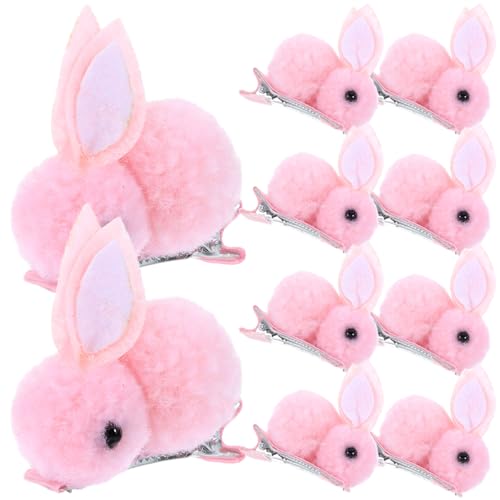 IWOWHERO 10st Plüsch Kaninchen Haars Pange Tierhaarspangen Ostern-kopfbedeckung Ostereierfüller Kaninchenhaarspangen Haarschmuck Für Kleine Mädchen Kostümzubehör Klauenclip Kind Metall Hase von IWOWHERO