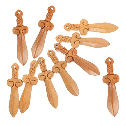 IWOWHERO 10stücke Holzschwert Modell Als Schreibtischdekoration Und Fensterornament Und Schön Für Wohnzimmer Und Kinderzimmer Holzornament Und Retro-schwertfotodekor von IWOWHERO