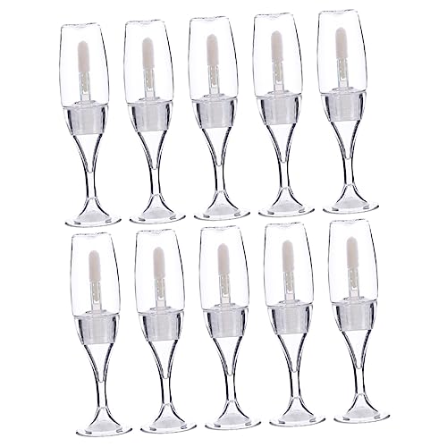 IWOWHERO 10stücke Lippenfarbe Behälter Im Design Eines Weinglases Nachfüllbare Tuben Für Lip Gloss Transparente Kunststoffflaschen Für Kosmetik Für Diy Lippenpflege von IWOWHERO