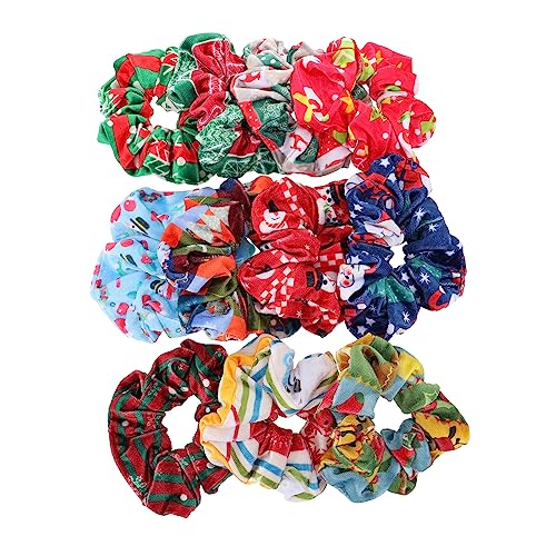 IWOWHERO Weihnachtshaargummi Haargummi stoff scrunchies damen haarspange weihnachten weihnachtshaarspangen lockiger Pferdeschwanz Haarschmuck für Damen Haarknotenhalter von IWOWHERO