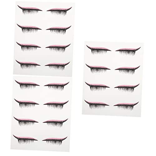 IWOWHERO 12 Paar Falsche Wimpern Augen Make Up Aufkleber Selbstklebende Augenlinienstreifen Aufkleber Hohes Volumen Künstliche Wimpern Klebeband Farbige Eyeliner Wimpern Make Up von IWOWHERO