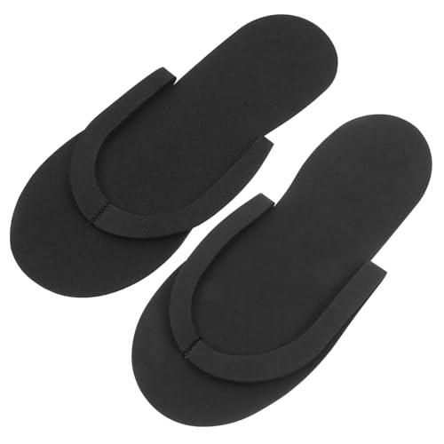 IWOWHERO 12 Paare Maniküre-hausschuhe Korallenflusenhandtuch Schnell Trocknendes Handtuch Duschschuhe Und Hausschuhe Schwalbenschwanz-tags Nussknackerfiguren Einstelldüse Fliegen Black Eva von IWOWHERO