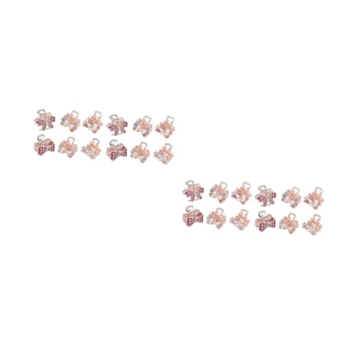 IWOWHERO 12stücke Rhinestone Kristall Haarspangen Für Frauen Und Mädchen Herz-bow-design Kleine Haarklammern Chunky Jaw Clips Für Trendige Frisuren von IWOWHERO