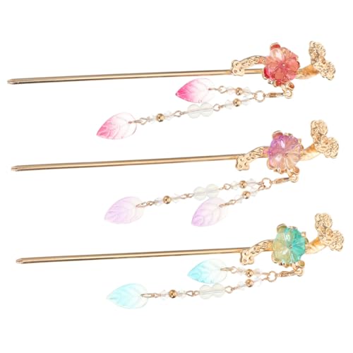 IWOWHERO 12 Stk antike Haarnadel japanische Haaraccessoires Haarstäbchen für langes Haar Frauenhaarstock Haarnadeln Hanfu-Kopfschmuck Haarnadel-Set Blumenhaarstab Haarknoten-Stick Legierung von IWOWHERO