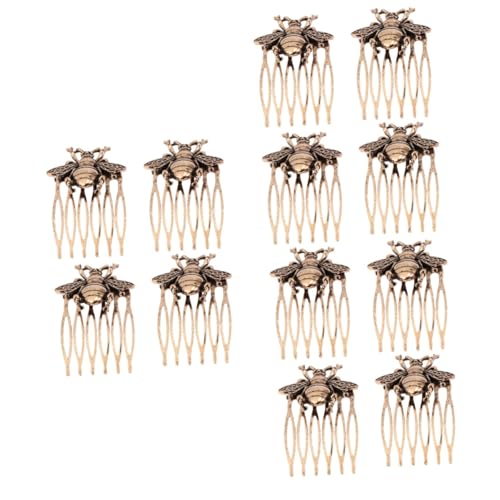 IWOWHERO Haarkamm Schmuck Vintage Bienen Haare 12 Stück Braut Haarspange Damen Haarspangen Goldene Französische Haarnadel Antiker Brautkamm von IWOWHERO