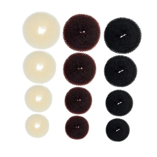 IWOWHERO 12stücke Donut Haarringe Haar Dutt Maker Für Frauen Mädchen Chignon Maker Haarreifen Für Partys Hochzeiten Alltag von IWOWHERO