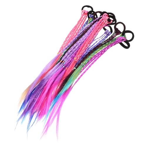 IWOWHERO 12 Stück Teiliges Bunte Synthetische Geflochtene Haarverlängerungen aus Hitzebeständigem Material Elastische Haarbänder zum Flechten und Stylen Vielseitig für Damen und Mädchen von IWOWHERO