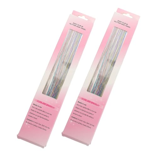 IWOWHERO 12 Stück Teiliges Clip-in Hair Tinsel Bunte Glitzer Haarsträhnen Synthetische Extensions für Frauen Mädchen Fester Sitz Wiederverwendbar für Festival Party DIY Frisuren von IWOWHERO