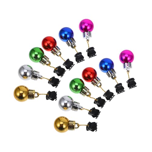 IWOWHERO 12 Stück Weihnachts Bartclips Bunte Glänzende Kugeln Bart Ornamente mit Sicherem Mini Clip Haar Deko für Männer Weihnachtsfeier Bartdekoration Zufällige Farben von IWOWHERO