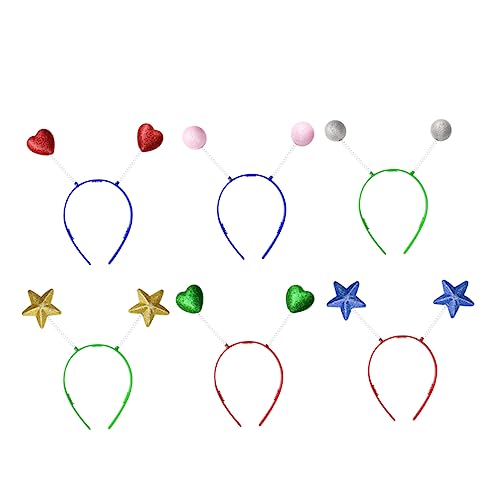IWOWHERO 12stücke Glitzer Haarreifen Mit Stern Und Herz Design Festliches Kopfband Für Junge Mädchen Und Erwachsene Für Kostümpartys Weihnachten Und Neujahr Farbenfrohes Accessoire von IWOWHERO