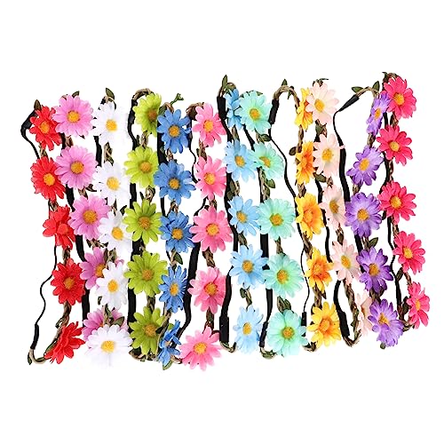 IWOWHERO 12St kleiner Gänseblümchenkranz elegant haarband modische Stirnbänder Blumenkranz für Mädchen blumengirlande künstlich Stirnband Gänseblümchen-Krone Gänseblümchen-Blumenkrone Stoff von IWOWHERO
