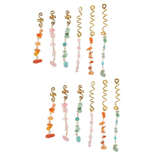 IWOWHERO 12stücke Dreadlock Schmuck Natürliche Stein Haaraccessoires Für Zöpfe Und Dreads Vielseitige Haarschmuck Für Jeden Anlass Geeignet Für Frauen Und Mädchen von IWOWHERO
