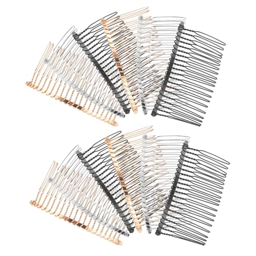 IWOWHERO 12stücke Zähne Braut Haarkamm Schiebe-haarspange Frauen Haarkammnadel Metall Goldweiß von IWOWHERO