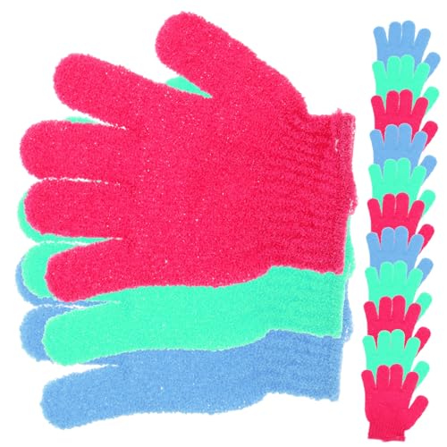 IWOWHERO 14stücke Fäustlingsbadetuch Aus Handschuhartige Waschtücher Zum Peelen Badehandschuhe Mit Fünf Fingern Für Damen Und Herren Rückenmassagehandschuh Zum Duschen von IWOWHERO