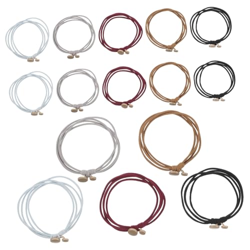 IWOWHERO 15 Stk. Teiliges Dünne Elastische Haarbänder mit Metallverschluss Modische Ponytail-halter für Frauen und Mädchen Fester Griff für Haartypen für Sport Reisen und Alltag von IWOWHERO