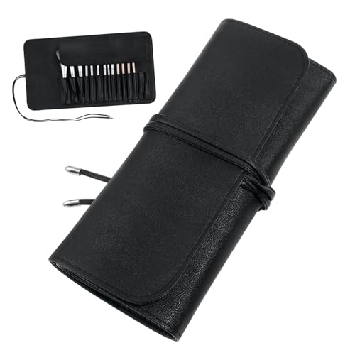 IWOWHERO 15 Stück PU Kosmetiktasche Damen Teiliges Makeup Pinsel Aufbewahrungsetui Leicht für Reisen Business Camping von IWOWHERO
