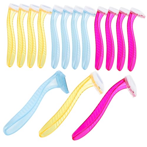 IWOWHERO 15 Stück Teiliges Manuelles Damen Körperrasierer Sanfter Haarentferner für Beine Achseln Rasur Hautschonend für Mädchen und Frauen Praktische Reisegröße Farblich Sortiert von IWOWHERO