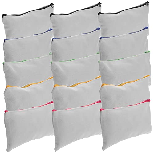 IWOWHERO 15St Sublimationsfedermäppchen Reißverschlusstasche Kulturbeutel mit Wärmeübertragung Kosmetiktasche mit Reißverschluss Aufbewahrungstasche für Schreibwaren Wäschesack Segeltuch von IWOWHERO