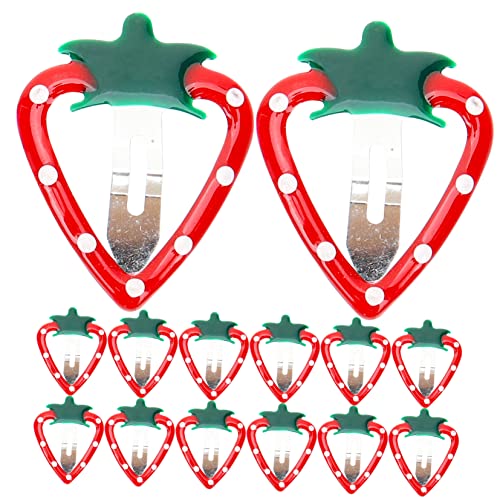 IWOWHERO 15 Stück Haarspangen Mit Erdbeermotiv Für Mädchen Haarschmuck Haarspangen Für Babys von IWOWHERO