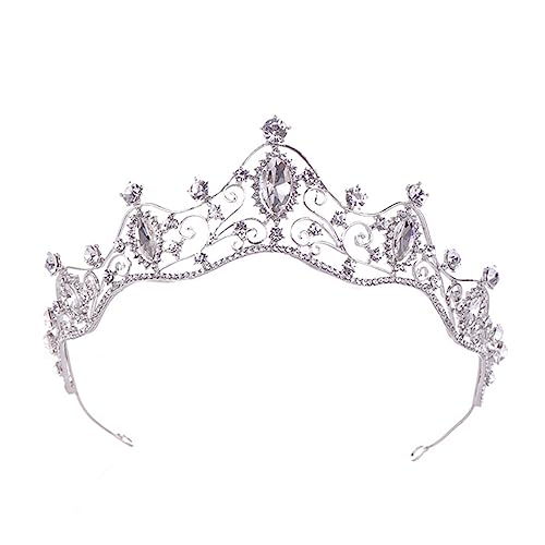 IWOWHERO 1pc Kopfschmuck Krone Haar Zubehör Mädchen Kopfschmuck Silber Barock Prinzessin Party Headwear von IWOWHERO