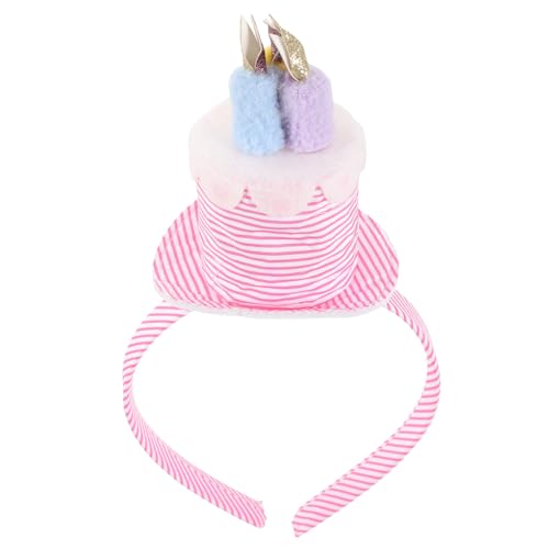 IWOWHERO 1stk Kerze Stirnband Roségoldener Schreibtisch-organizer Mädchen Hüte Geburtstag Kopfschmuck Kinderhüte Armwärmer Mädchen-party-stirnband Kuchen Hut Rosa Haar Samt Requisiten von IWOWHERO