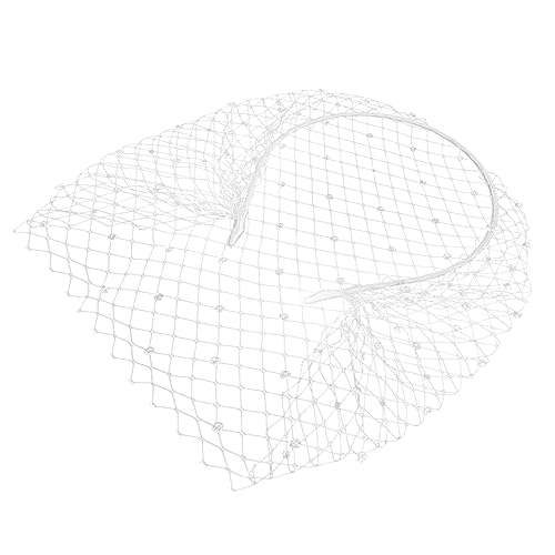 IWOWHERO 1stk Mesh-stirnband Stirnband Mit Weiß Hut Mit Schleier Vogelkäfig-schleier-stirnband Weißer Brautschleier Schwarzer Schleier Gesicht Damen Gittergewebe Mesh-oberfläche Blumen von IWOWHERO