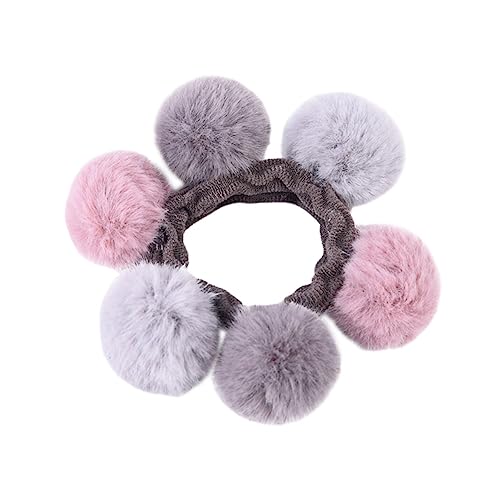IWOWHERO 1stück Elastische Haarbänder Mit Plüschball Macarons Farben Ponytail Für Mädchen Zufällige Farben Für Geburtstagsfeiern Und Alltag Einfach Anzubringen Entfernen von IWOWHERO