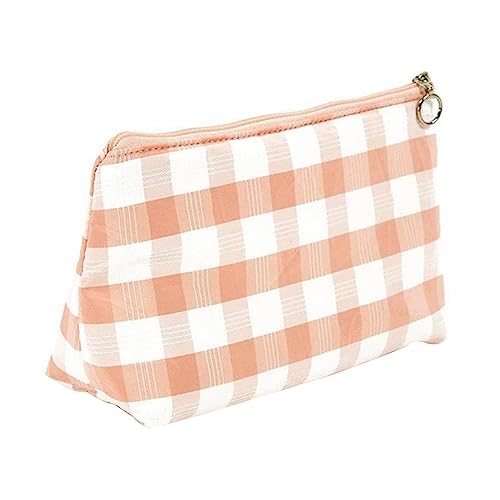 IWOWHERO 1stück Tragbare Kosmetiktasche Im Karomuster Kleine Reißverschluss-Tasche Für Makeup Und Toilettenartikel Vielseitig Einsetzbar Für Damen Und Mädchen von IWOWHERO