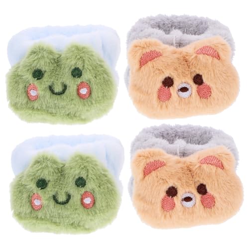 IWOWHERO 2 Paar Armband Waschen Verstellbares Handtuch Zum Waschen Des Handgelenks Flanellarmbänder Handgelenk-spa-waschband Mikrofasertuch Für Das Gesicht Künstliches Kaninchenfell von IWOWHERO