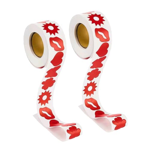 IWOWHERO 2 Rollen Aufkleber Zum Sonnenbaden Salonbedarf Selbstklebende Körperaufkleber Herzaufkleber Zum Bräunen Sonnenbank Etiketten Für Körperbräunungsherzen Kupferplattenaufkleber Rot von IWOWHERO