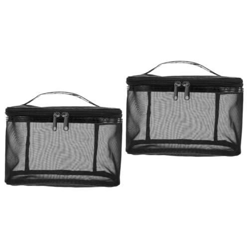 IWOWHERO 2stücke Großer Mesh Kosmetikbeutel wasserdichte Reise-toilettentasche Für Make-up Und Kosmetik Für Damen Und Herren Transparentes Design Für Einfachen Zugriff von IWOWHERO