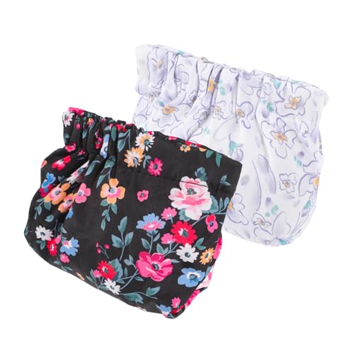 IWOWHERO 2stücke Kleine Make-up-Tasche Für Damen Reise-Kosmetiktasche Aus Stoff Tragbar Für Kosmetika Lippenstift Und Schlüsselbund Mit Blumenmuster-Design Geeignet Für Täglichen von IWOWHERO