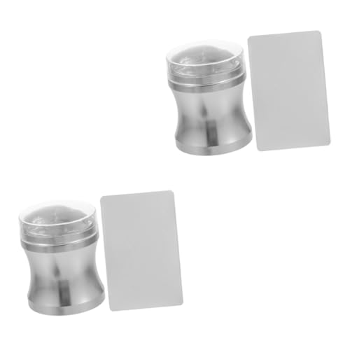 IWOWHERO 2sätze Nagelstempel Silikon Nagelart Stempelset Mit Transparentem Großem Silikonkopf Teilig Stempel Schaber Für Kreative Nail Art Und Französische Maniküre von IWOWHERO