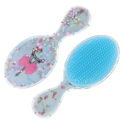 IWOWHERO 2 Stck Tragbare Weiche Haarbürste für Entwirrt Nasses Haar Sanft Ovaler Massagekamm mit Niedlichem Design Kompakt für Reisen und Täglichen Gebrauch für Mädchen von IWOWHERO