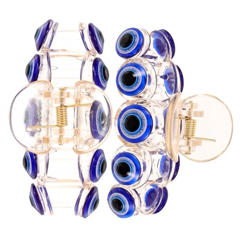 IWOWHERO 2 Stck. Große Blaue Haarklammern aus Resin Stabile Haarspangen für Dickes Haar Leichte und Schmerzfreie Haarclips mit Dekorativem Teufelsauge Design als Haarschmuck für Frauen und von IWOWHERO