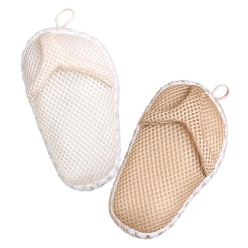 IWOWHERO 2 Stück Scrubber Peeling-handtücher für Die Körperwäsche Pantoffel-förmiger Körperwäsche-scrubber Badewaschlappen Fingerschlitz von IWOWHERO