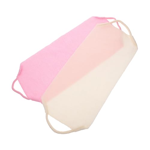 IWOWHERO 2 Stück Bade-Peelingtuch elastisch lang für Dusche und Bad für Damen und Herren mit Griffen für Körperpeeling von IWOWHERO