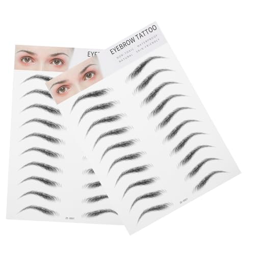 IWOWHERO 2stücke Künstliche Augenbrauen Schwarz Dünn Augenbrauen Aufkleber Für Make-up Und Langlebig Für Frauen Und Männer Einfache Anwendung Mit Natürlichem Look von IWOWHERO