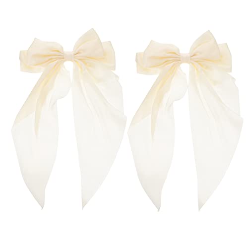 IWOWHERO Haarschleife Für Damen Große Seidenschleife Haarspange Haarschleife Für Mädchen Vintage-haarschleife Hinten Haarschleifen-clips Für Partys von IWOWHERO