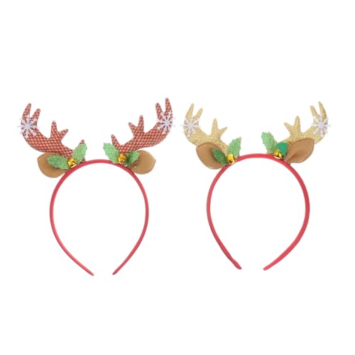 IWOWHERO 2 Stück Festliche Haardekoration Weihnachtsfensteraufkleber Christbaumkugeln Komplette Aufkleber Vibes Glitzernde Kopfbedeckungen Karierte Ornamente Fleece Weihnachtsbaum von IWOWHERO