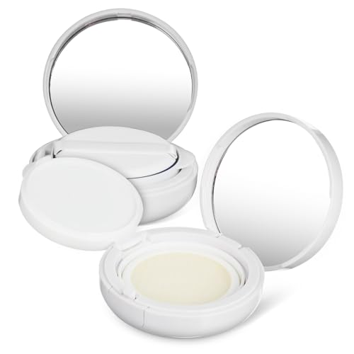IWOWHERO 2 Stück Pure White Leere Kissen Kompakte Fall Foundation Container Für Lose Reise-freundlich von IWOWHERO