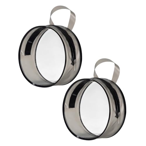 IWOWHERO 2 Stück Große Kosmetiktasche Transparent PVC Schminktasche mit Henkel Reise Make Up Organizer Langlebig Geräumig für Damen und Praktische Aufbewahrung von IWOWHERO