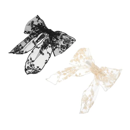 IWOWHERO 2 Stück Großer Spitzen haarclip Eleganter Haarschmuck mit Schleifenmotiv für Damen Mädchen Leichter Haarklammer bowknot für Vielseitige Frisuren bei Festen Alltag von IWOWHERO