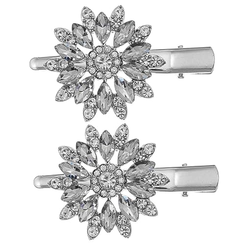 IWOWHERO 2 Stück Haarklammern mit Funkelnden Kristallblumen Stilvolle Haarschmuck accessoires für Damen und Mädchen Geeignet für Hochzeiten Festtage und Besondere Anlässe von IWOWHERO