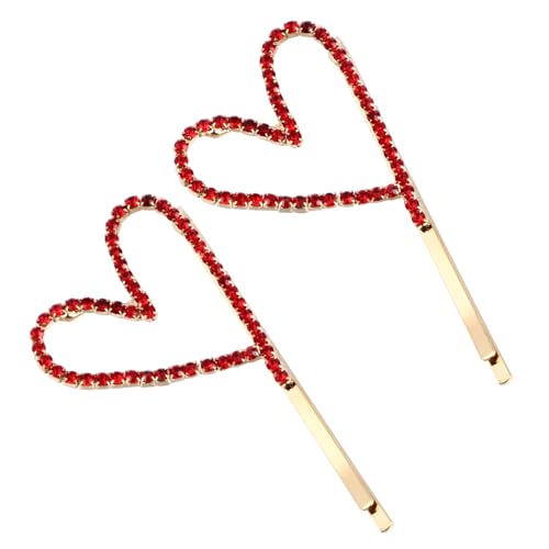 IWOWHERO 2 Stück Herzförmige Haarklammer mit Strasssteinen Eleganter Haarschmuck für Damen Modische Haarspangen Robustes für Pferdeschwanz und Zopfstyling von IWOWHERO