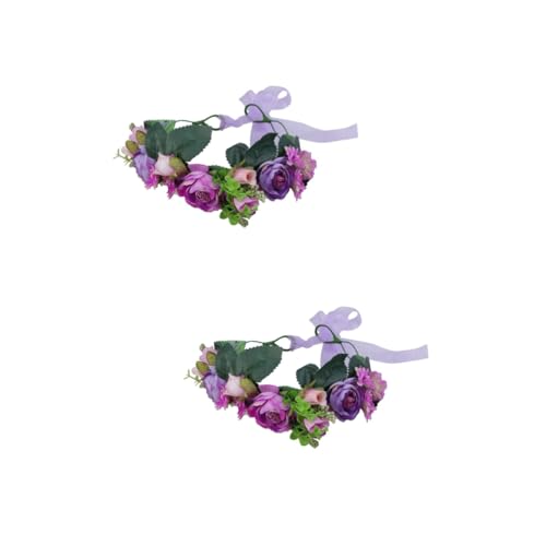 IWOWHERO 2 Stück Hochzeitskranz Braut Tiara Braut Tiara Simulationskranz Haargirlande Kränze Party Stirnband Brautkranz Braut Stirnband Hochzeit Kopfschmuck von IWOWHERO