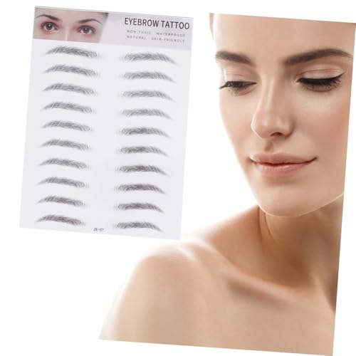 IWOWHERO 2 Stück Imitation Augenbrauen Transfer Sticker Haarähnlich Natürliches Augenbrauen Tool für Männer Frauen Einfache Anwendung Langlebig Realistisch von IWOWHERO