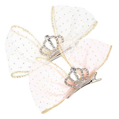 IWOWHERO 2 Stück Mädchen Haarspangen mit Schleife aus Spitzenstoff Stabile Niedliche Haarschmuck für Geburtstage Weihnachten Hochzeit und Alltag Langlebig und Sicher von IWOWHERO