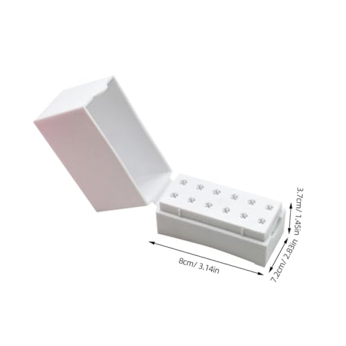 IWOWHERO 2 Stück Nagelbohrer Aufbewahrungsbox mit Schlitz für Maniküre Schleifköpfe Praktischer Organizer für Nagelstudio und Heimgebrauch in Weiß und Mattweiß Sauberer Arbeitsplatz von IWOWHERO