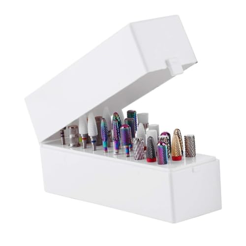 IWOWHERO 2 Stück Nagelbohrer Halter Aufbewahrungsbox Staubdicht Organizer für Nagelfräsköpfe Nagel Schleifkopf Display Box Praktisch und Robust für Maniküre Zubehör von IWOWHERO